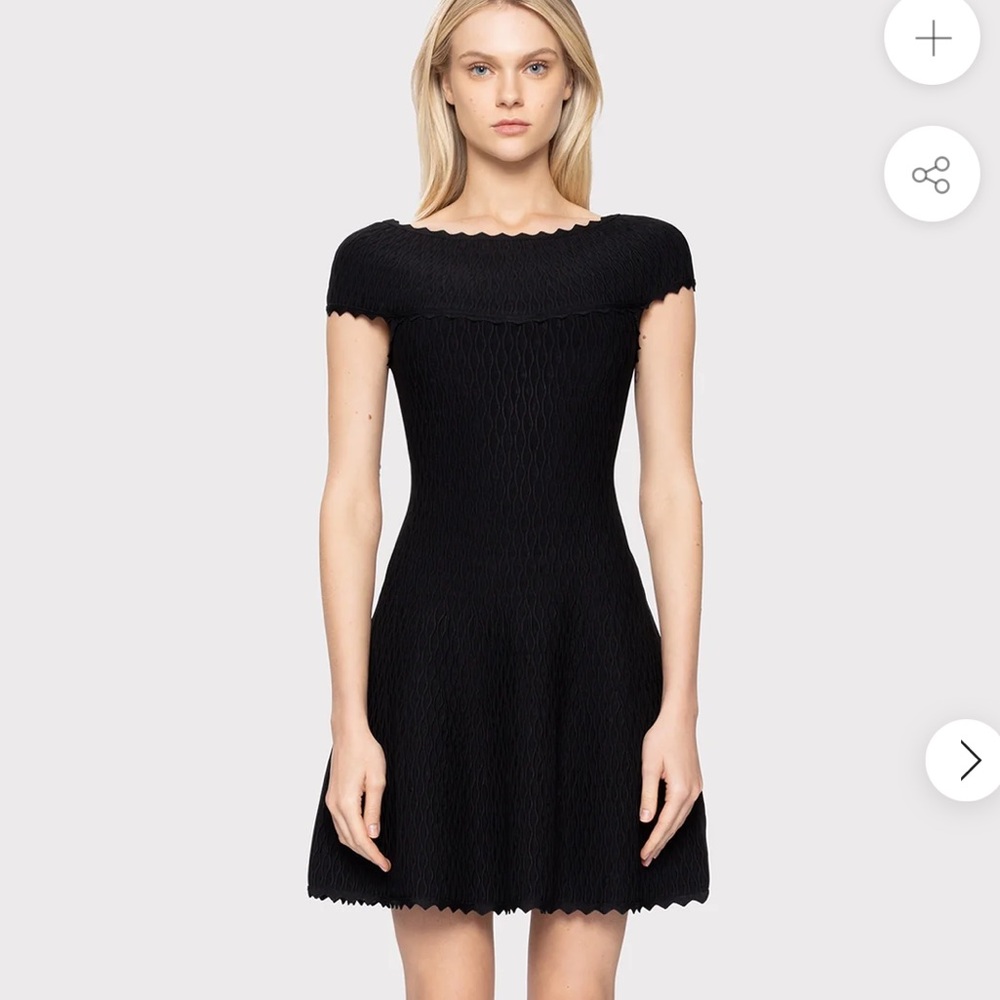 Herve Leger off shoulder flair skirt dress